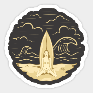 Surfer babes Sticker